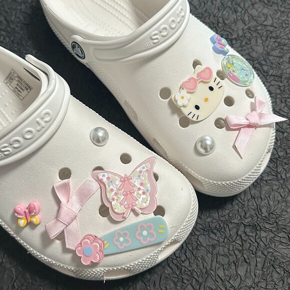 Cute Hello Kitty Crocs Shoe Charms Y2K Fun Accessories 10PCS - Picture 1 of 2